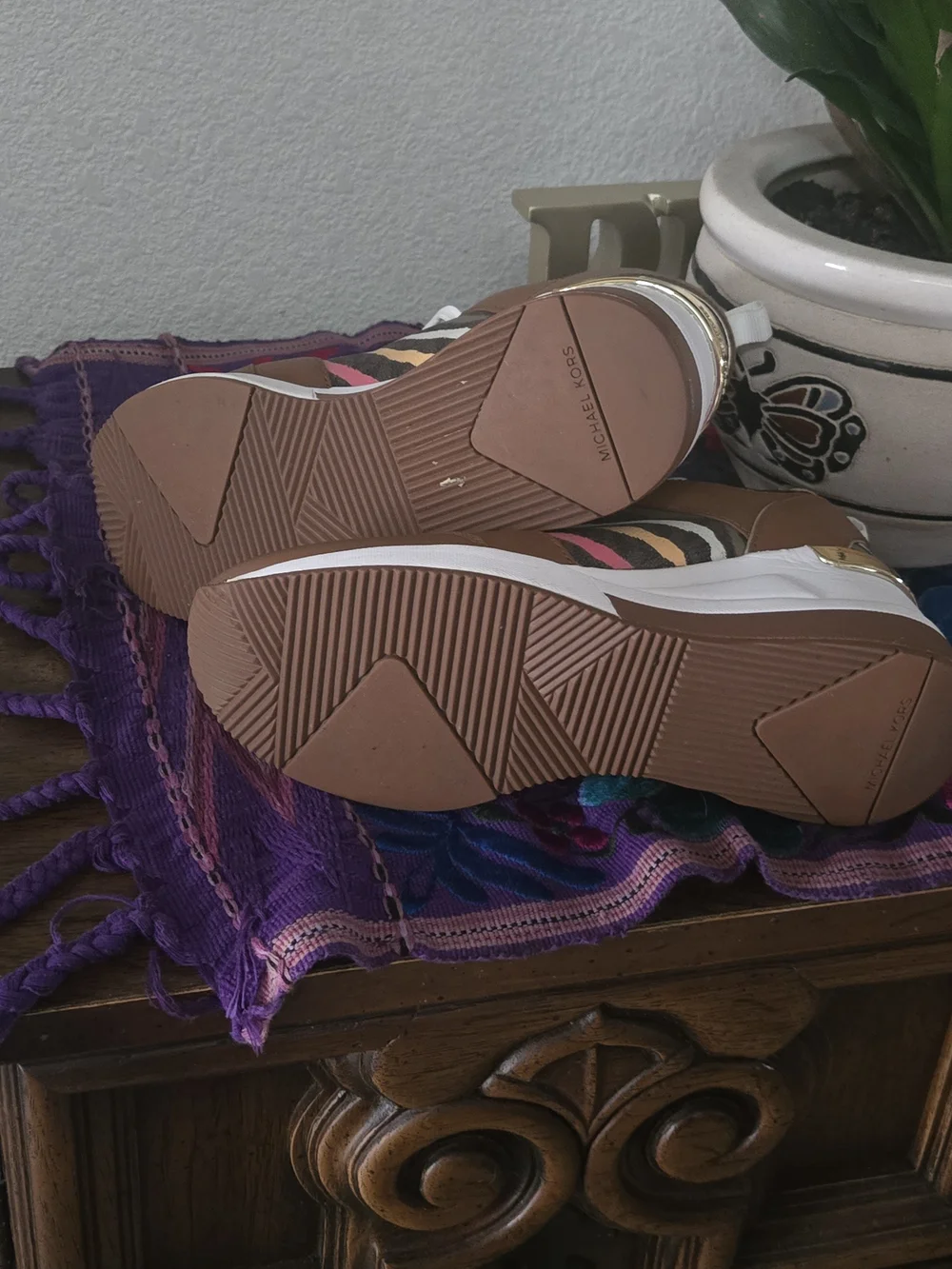Michael Kors Brown Multicolor Platform Sneaker